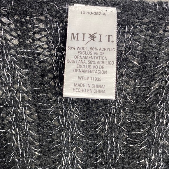 Mixit Women's Black and Gray Textured Cardigan - Picture 2 of 3
